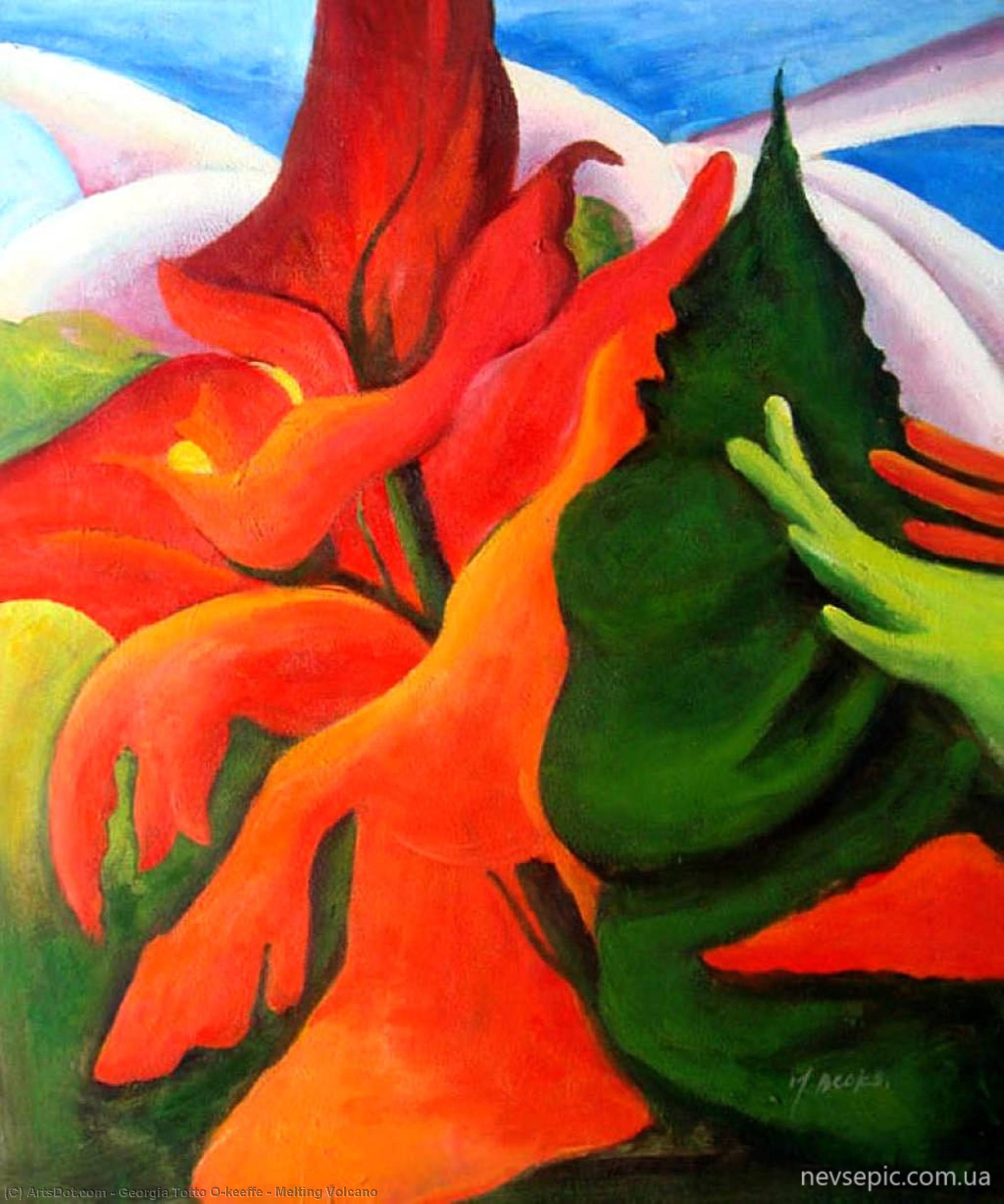 Wikioo.org - Bách khoa toàn thư về mỹ thuật - Vẽ tranh, Tác phẩm nghệ thuật Georgia Totto O'keeffe - Melting Volcano