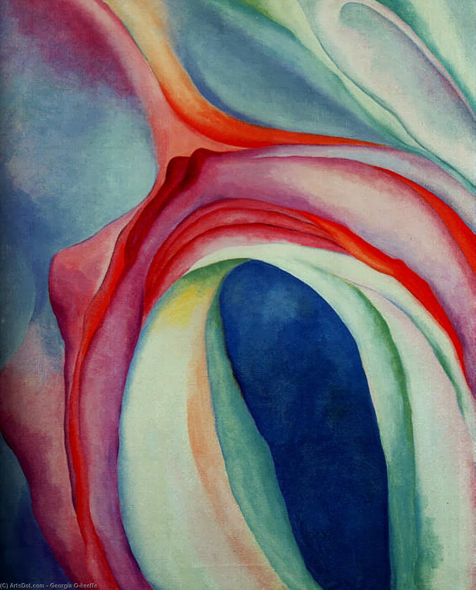 WikiOO.org - Енциклопедия за изящни изкуства - Живопис, Произведения на изкуството Georgia Totto O'keeffe - Music Pink and Blue II