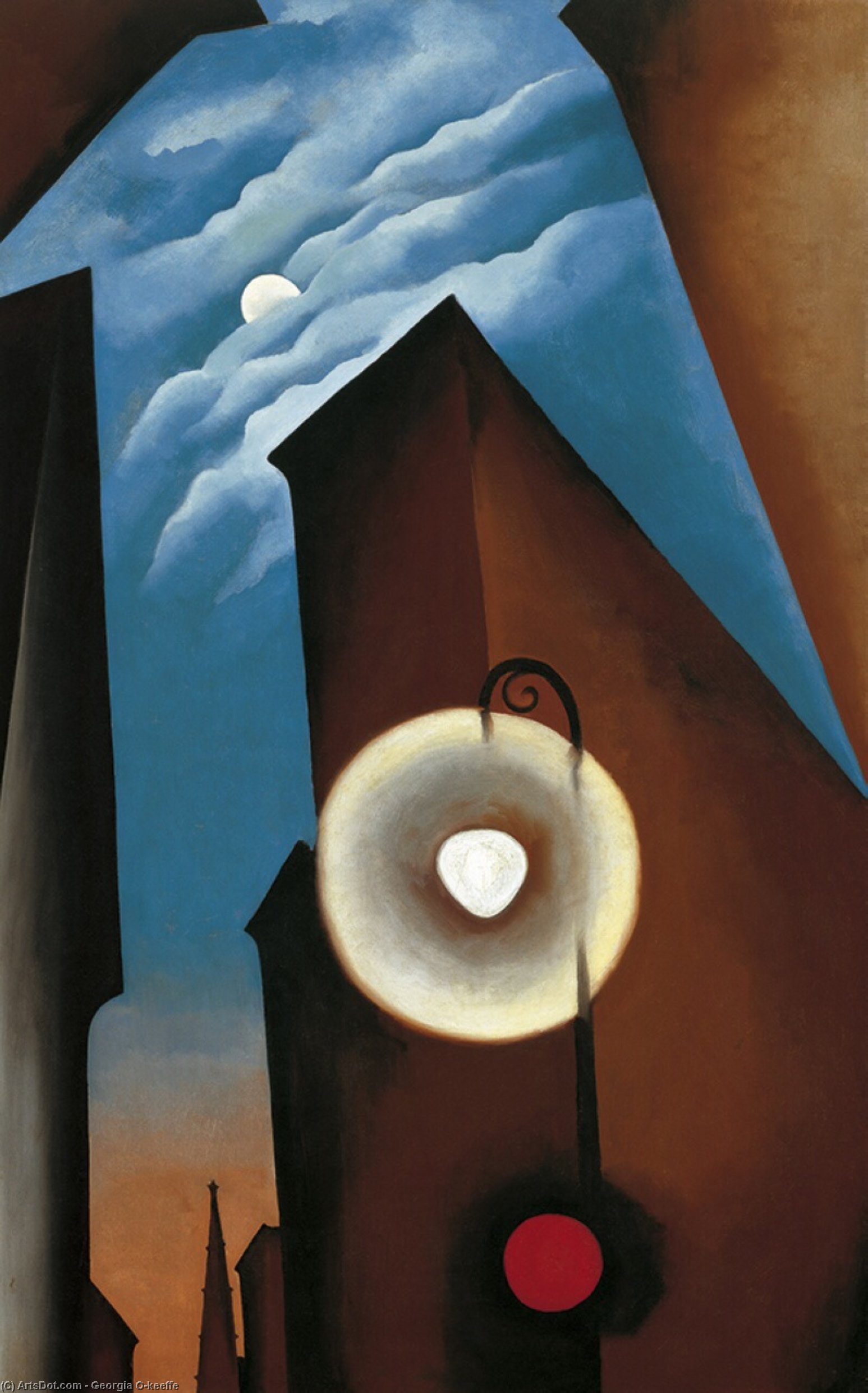WikiOO.org - Encyclopedia of Fine Arts - Schilderen, Artwork Georgia Totto O'keeffe - New York with Moon