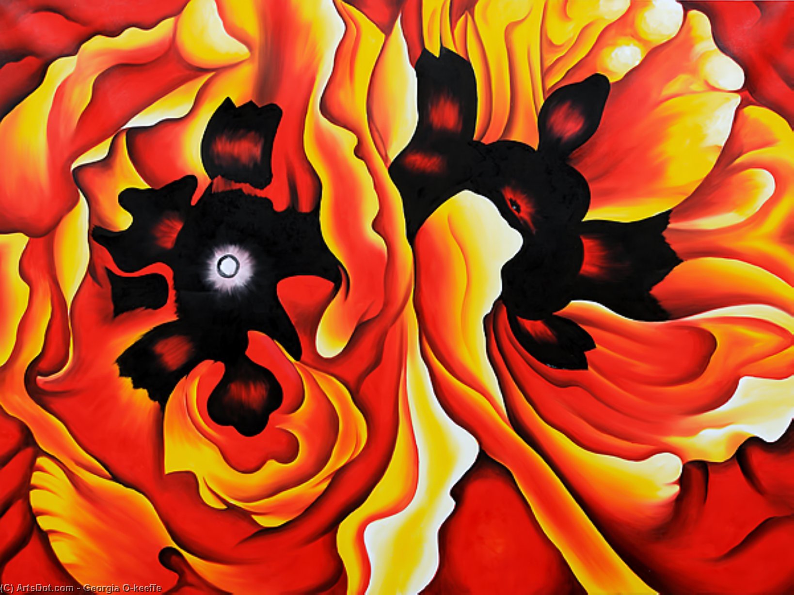 Wikioo.org - The Encyclopedia of Fine Arts - Painting, Artwork by Georgia Totto O'keeffe - Oriental Poppies II