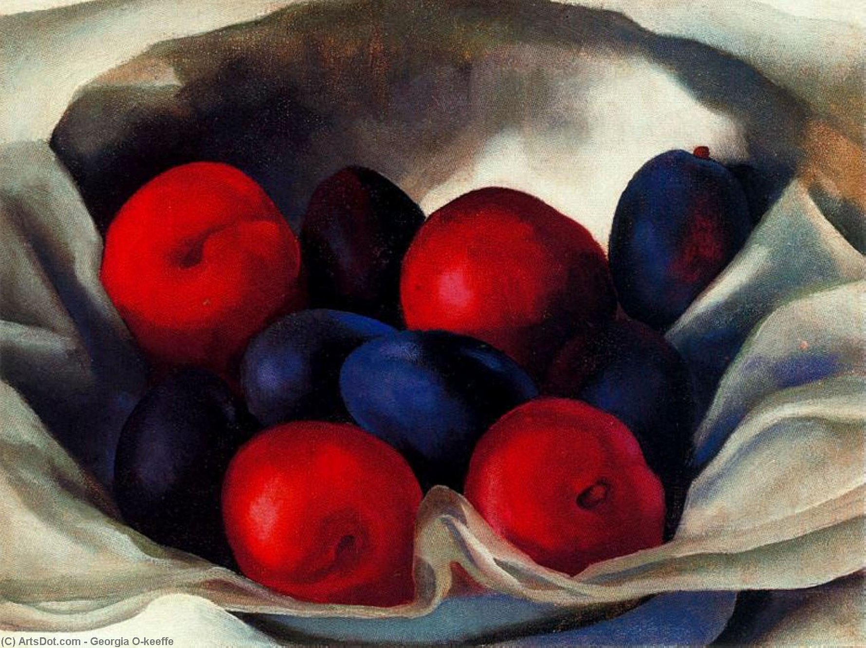 WikiOO.org - Encyclopedia of Fine Arts - Maľba, Artwork Georgia Totto O'keeffe - Plums