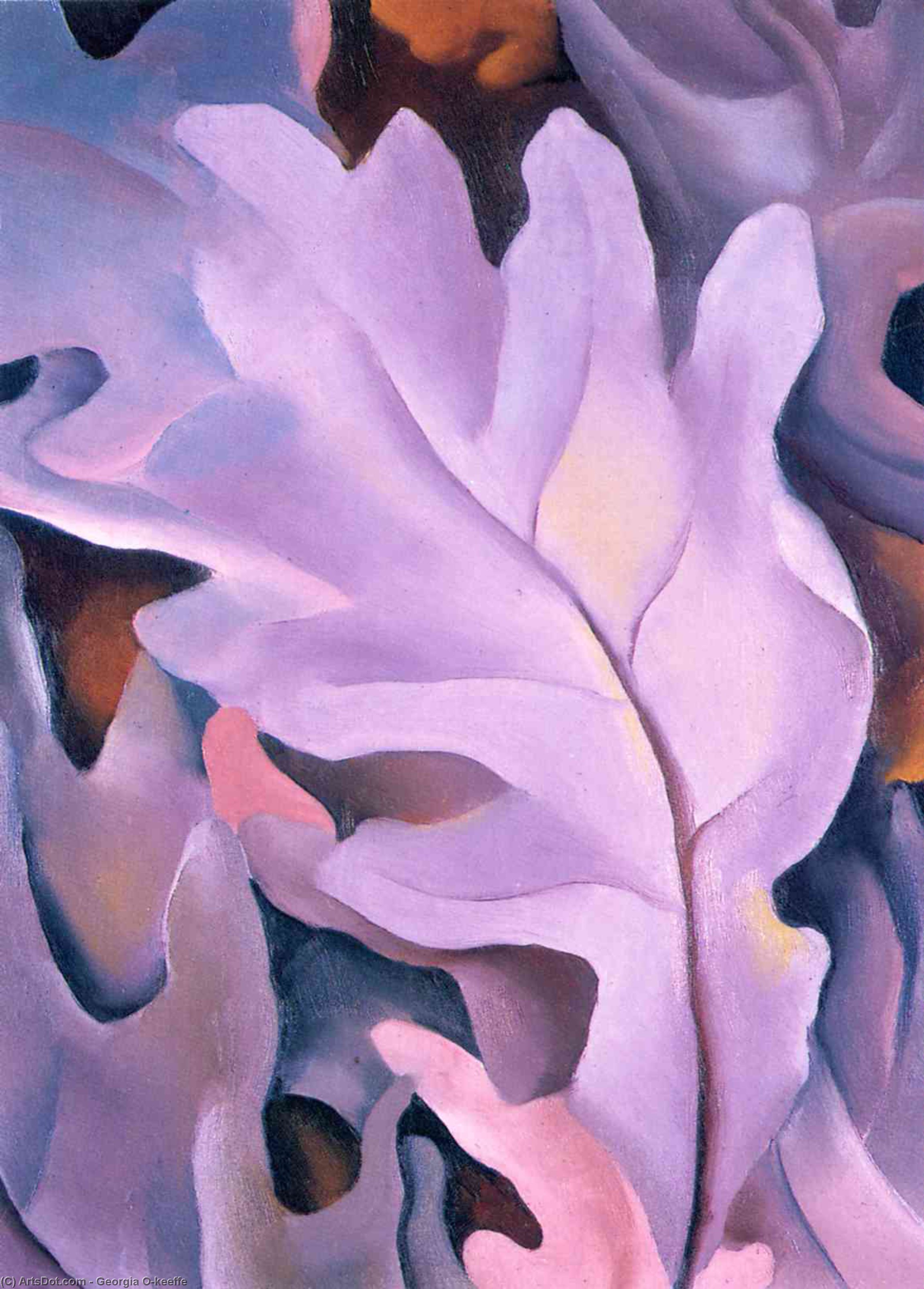 WikiOO.org - 百科事典 - 絵画、アートワーク Georgia Totto O'keeffe - 紫の 葉