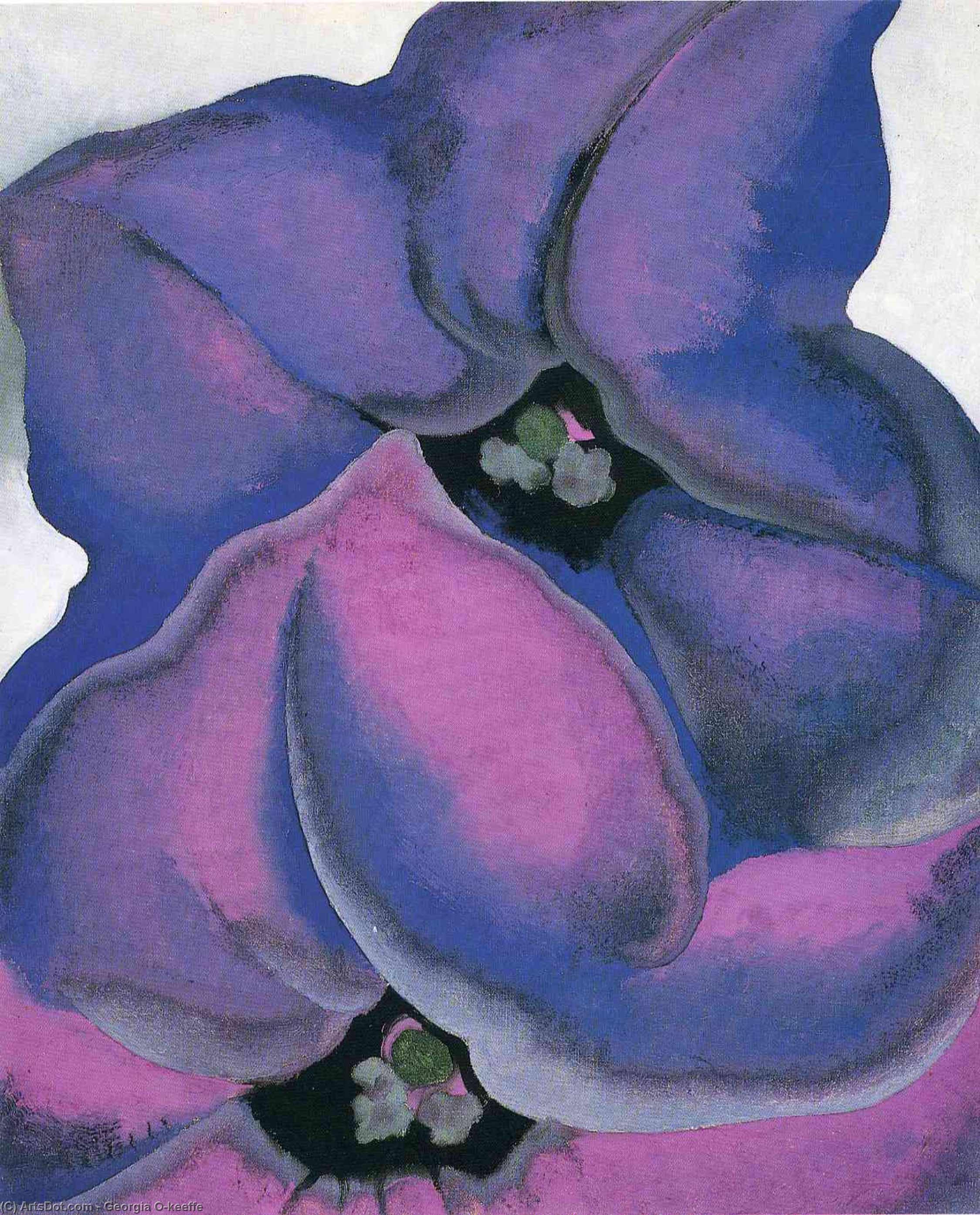 Wikioo.org – La Enciclopedia de las Bellas Artes - Pintura, Obras de arte de Georgia Totto O'keeffe - petunias púrpuras
