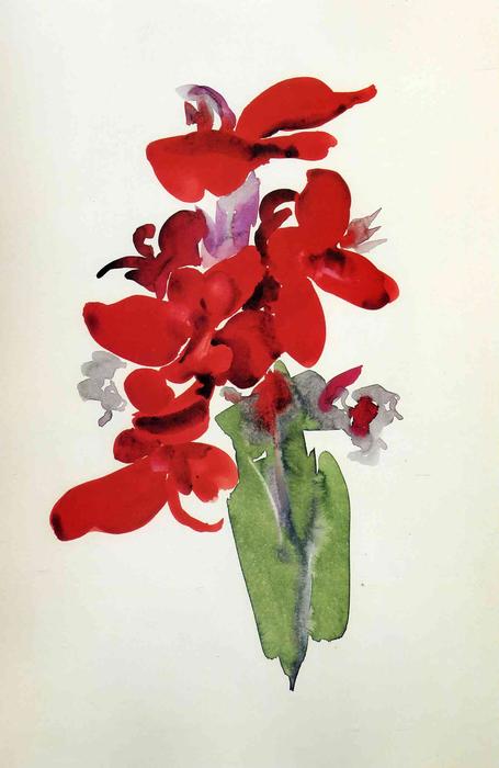 WikiOO.org - Encyclopedia of Fine Arts - Maľba, Artwork Georgia Totto O'keeffe - Red Canna