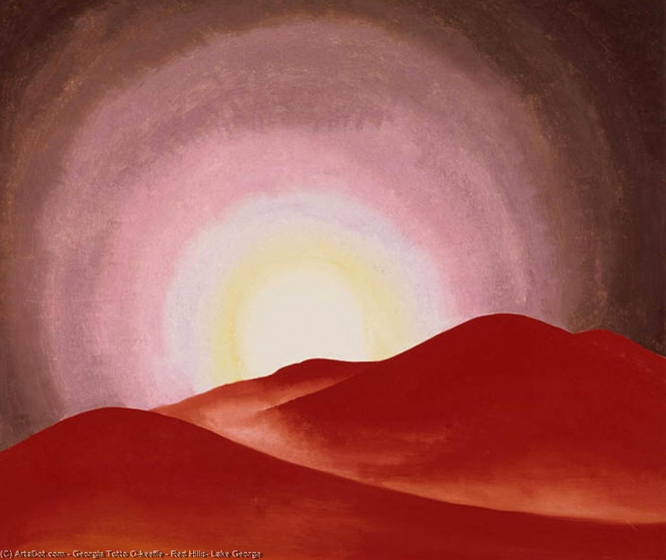 Wikioo.org - The Encyclopedia of Fine Arts - Painting, Artwork by Georgia Totto O'keeffe - Red Hills, Lake George