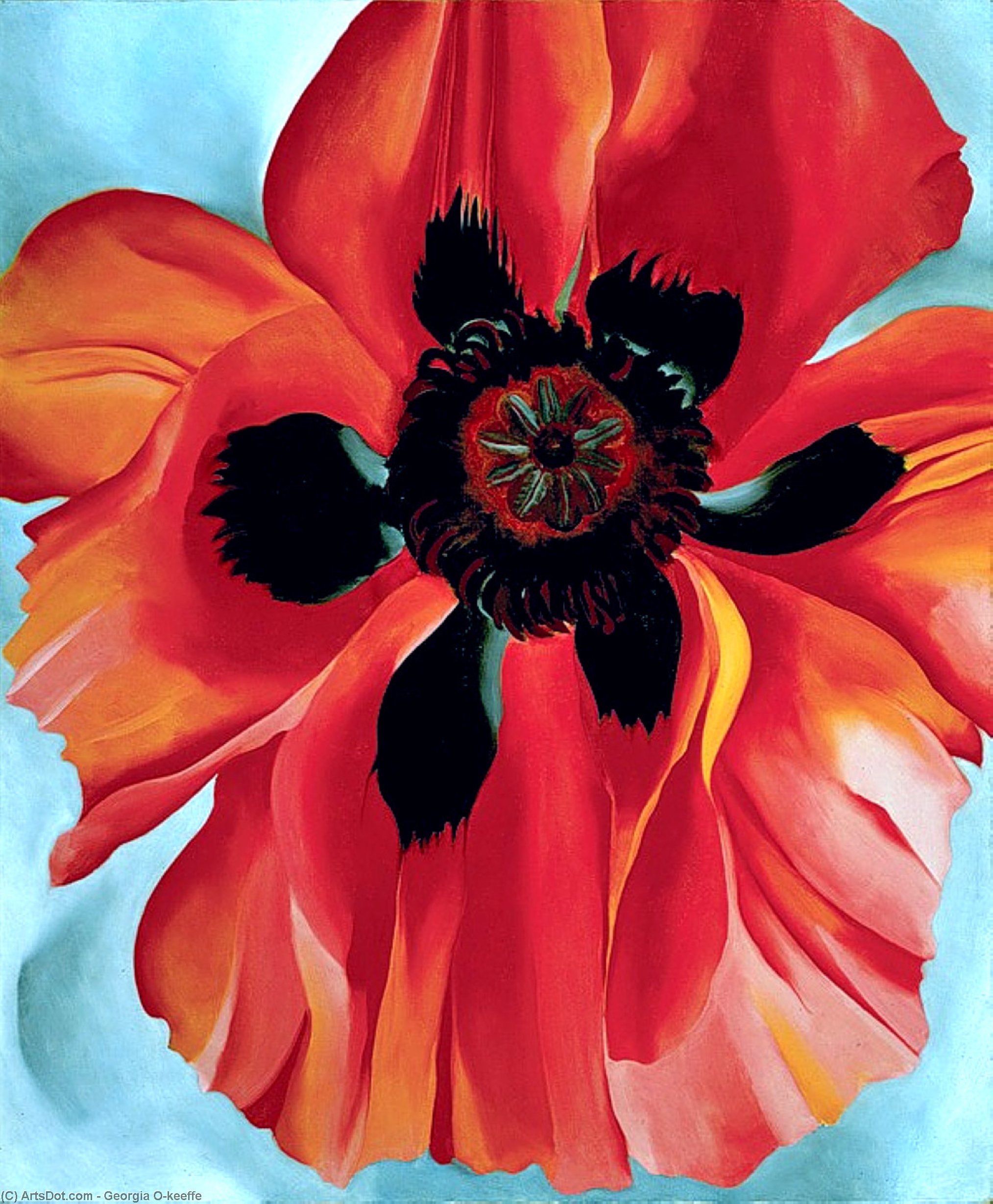 WikiOO.org - Encyclopedia of Fine Arts - Maľba, Artwork Georgia Totto O'keeffe - Red Poppy VI