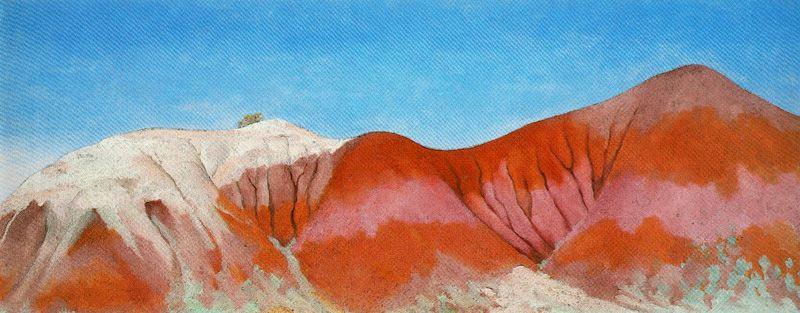 WikiOO.org - Encyclopedia of Fine Arts - Maľba, Artwork Georgia Totto O'keeffe - Series near abiquiu, New Mexico - Hills to the left