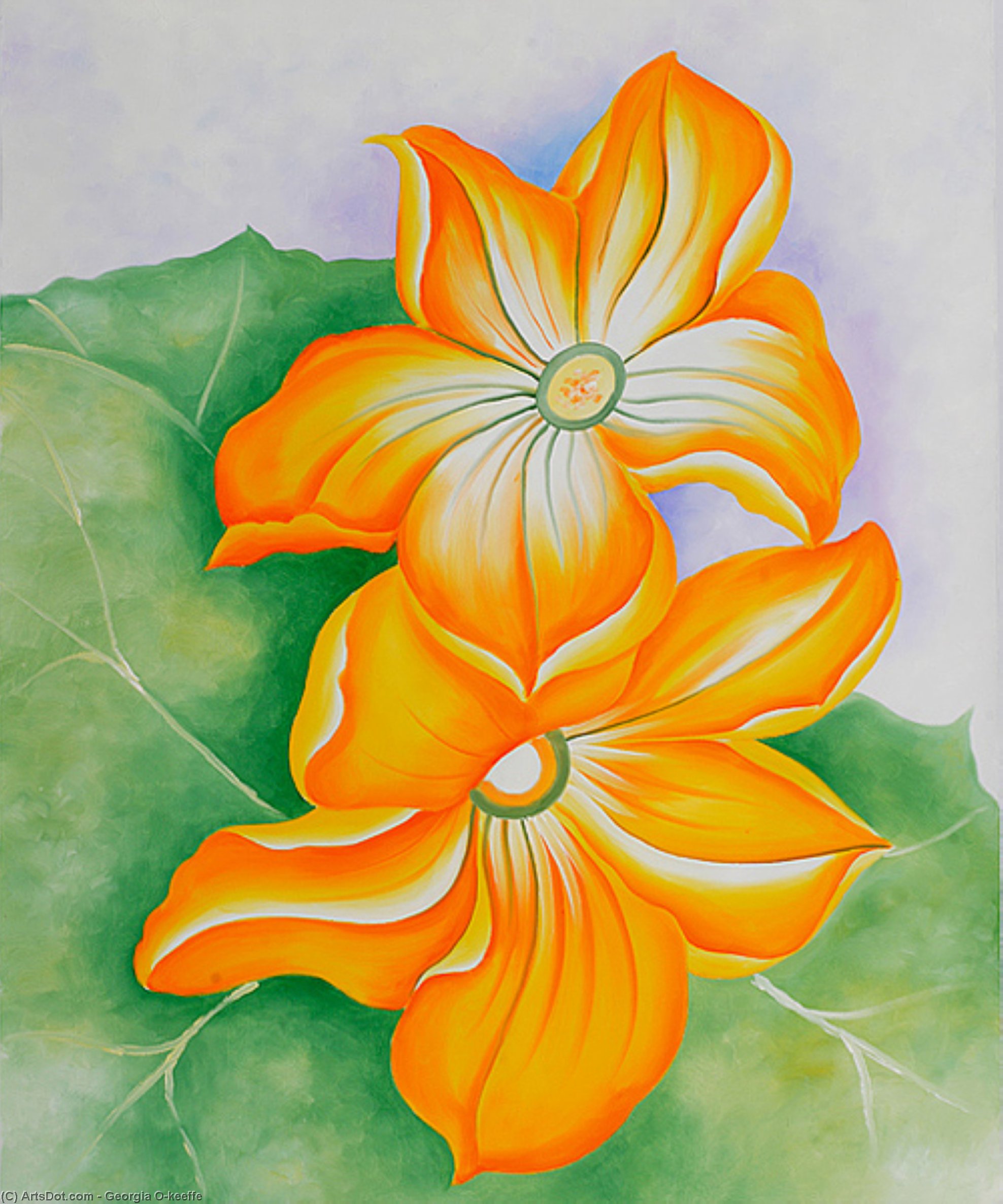 WikiOO.org - Encyclopedia of Fine Arts - Maľba, Artwork Georgia Totto O'keeffe - Squash Blossoms