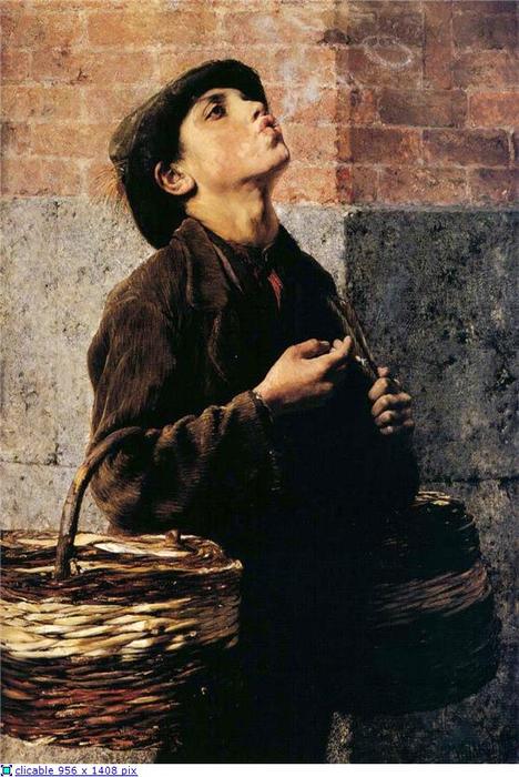 WikiOO.org - Encyclopedia of Fine Arts - Maleri, Artwork Georgios Jakobides - The Smoker