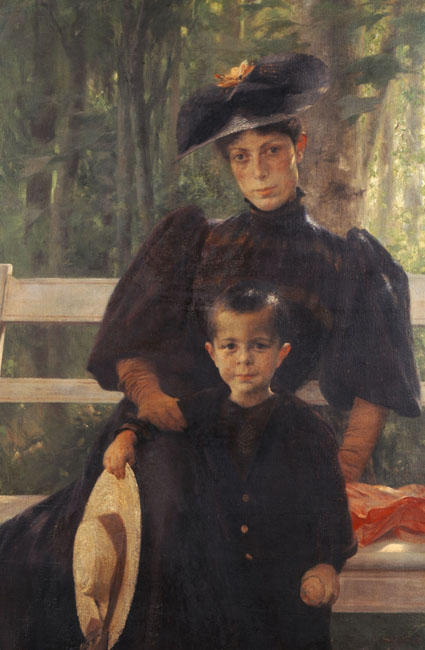 Wikioo.org - The Encyclopedia of Fine Arts - Painting, Artwork by Georgios Jakobides - The Artist's Wife with Their Son