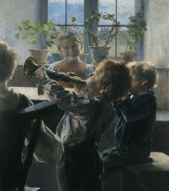 Wikioo.org - The Encyclopedia of Fine Arts - Painting, Artwork by Georgios Jakobides - Fragment from the ''Children's Concert''