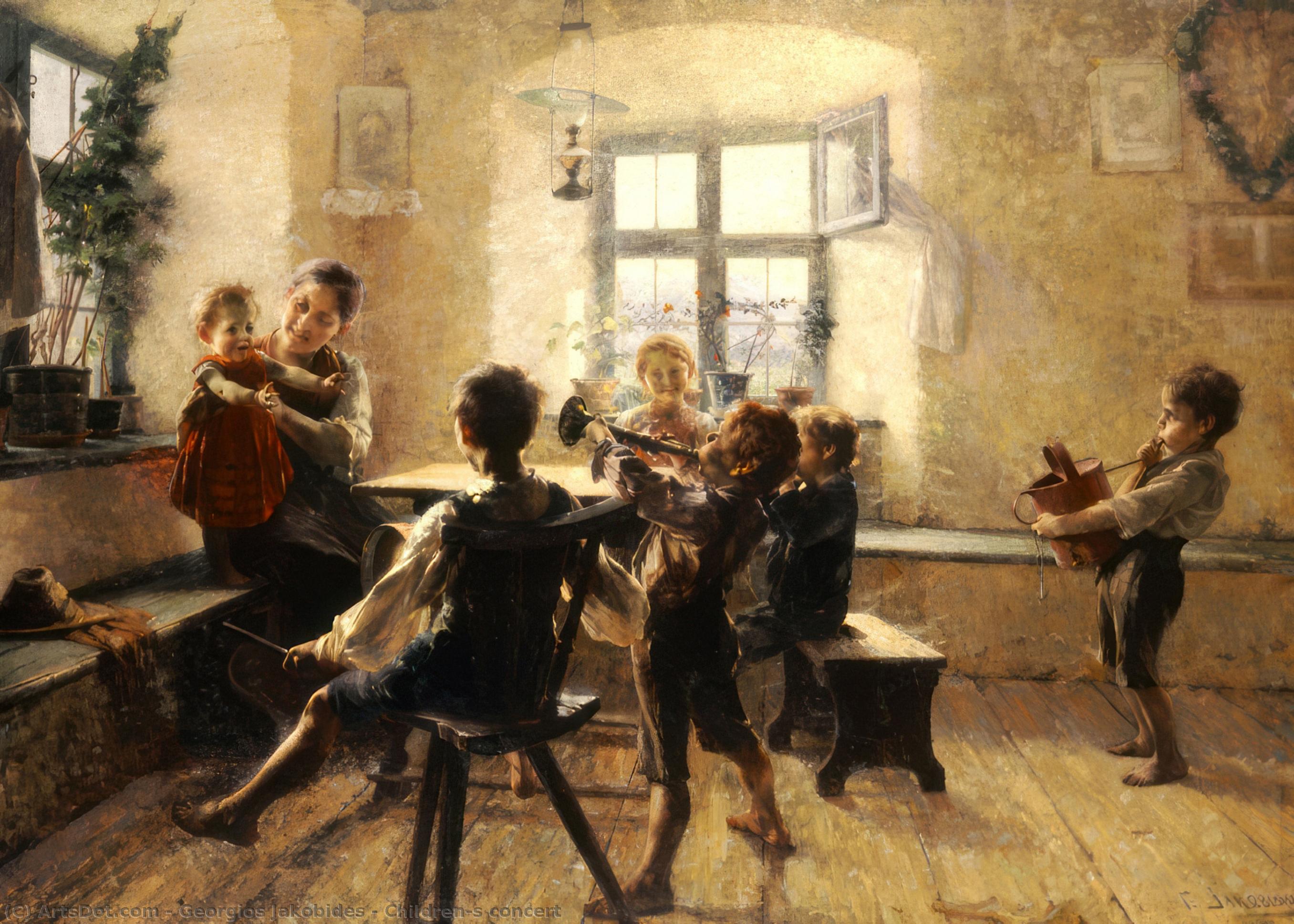 Wikioo.org - The Encyclopedia of Fine Arts - Painting, Artwork by Georgios Jakobides - Children's concert
