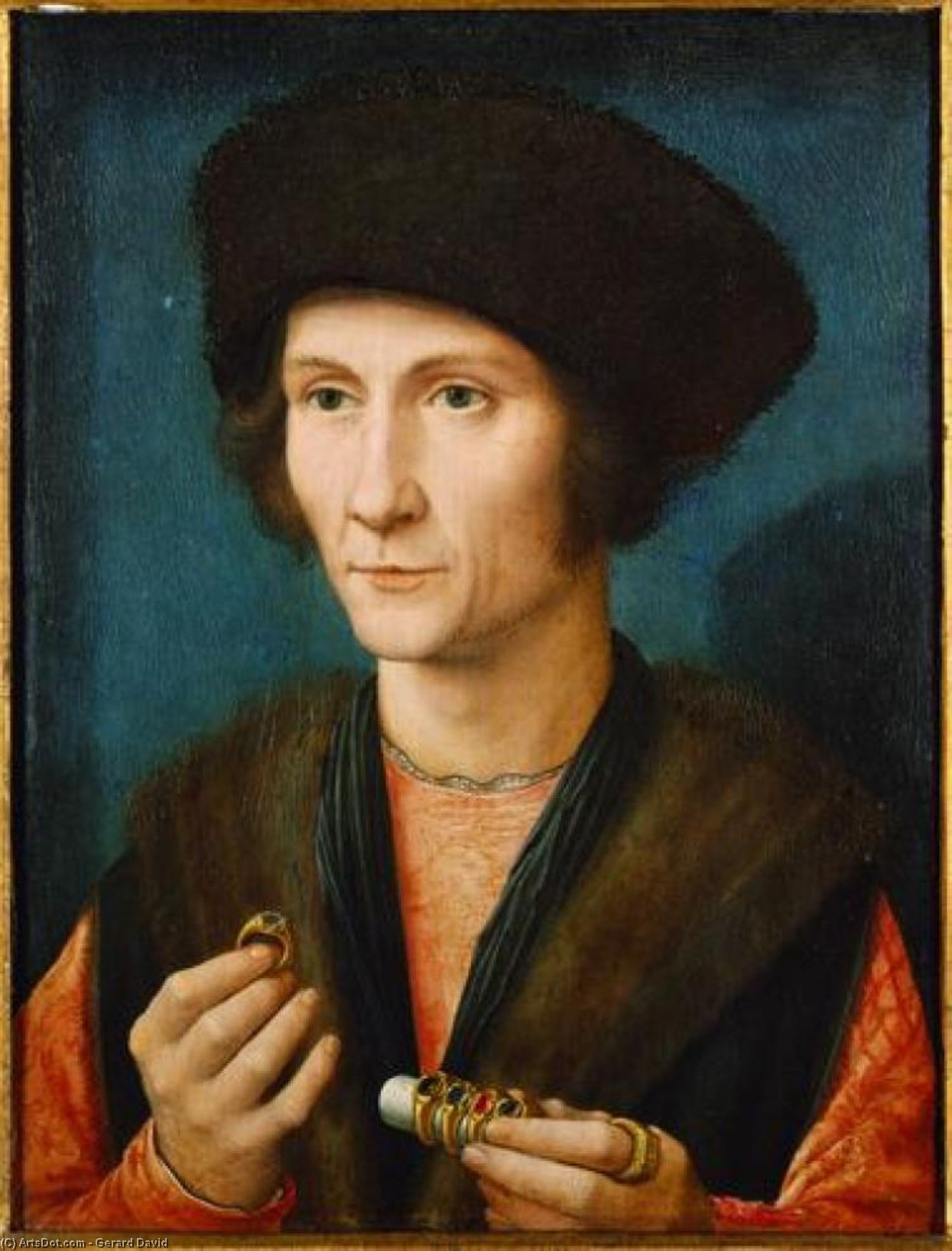 WikiOO.org - Encyclopedia of Fine Arts - Maleri, Artwork Gerard David - Portrait of a Goldsmith