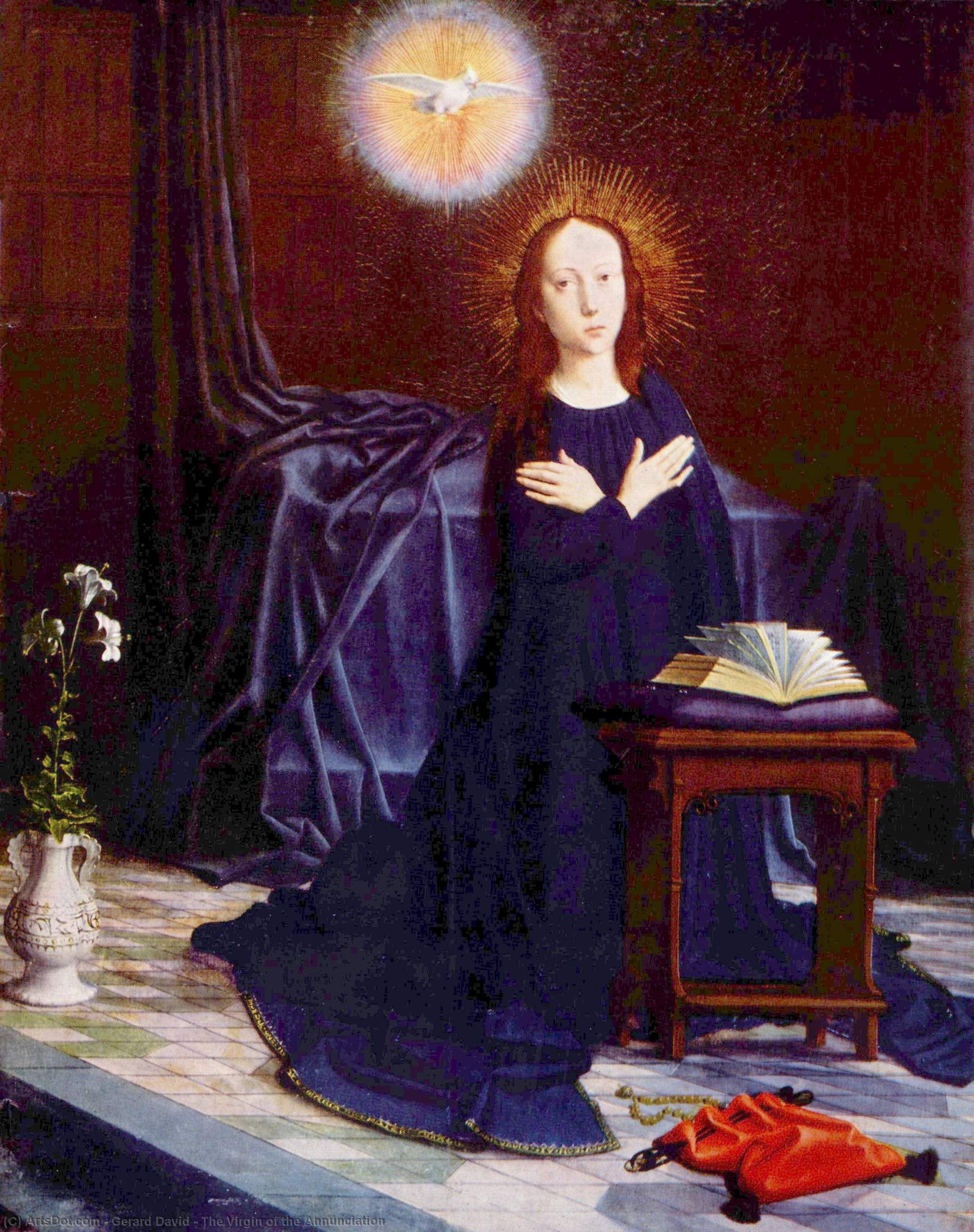 Wikioo.org – La Enciclopedia de las Bellas Artes - Pintura, Obras de arte de Gerard David - la virgen de Anunciación