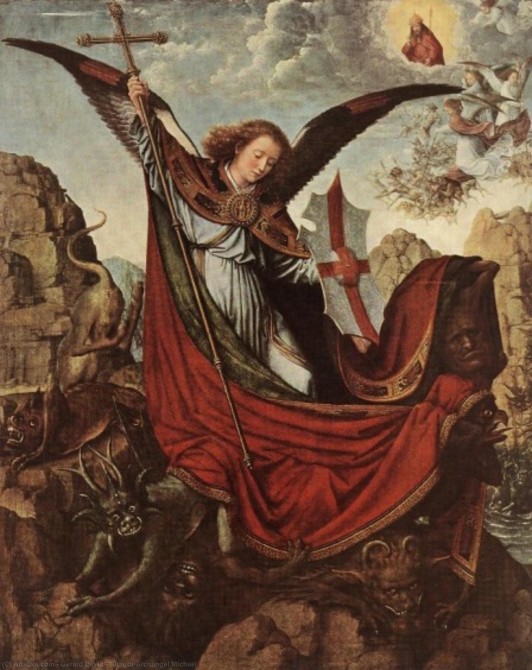 WikiOO.org - 百科事典 - 絵画、アートワーク Gerard David - 大天使ミカエルの祭壇