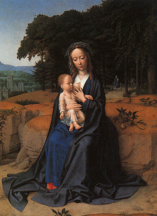 Wikioo.org - The Encyclopedia of Fine Arts - Painting, Artwork by Gerard David - The Rest on the Flight into Egypt
