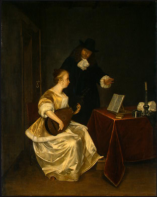 Wikioo.org - The Encyclopedia of Fine Arts - Painting, Artwork by Gerard Ter Borch - The music lesson