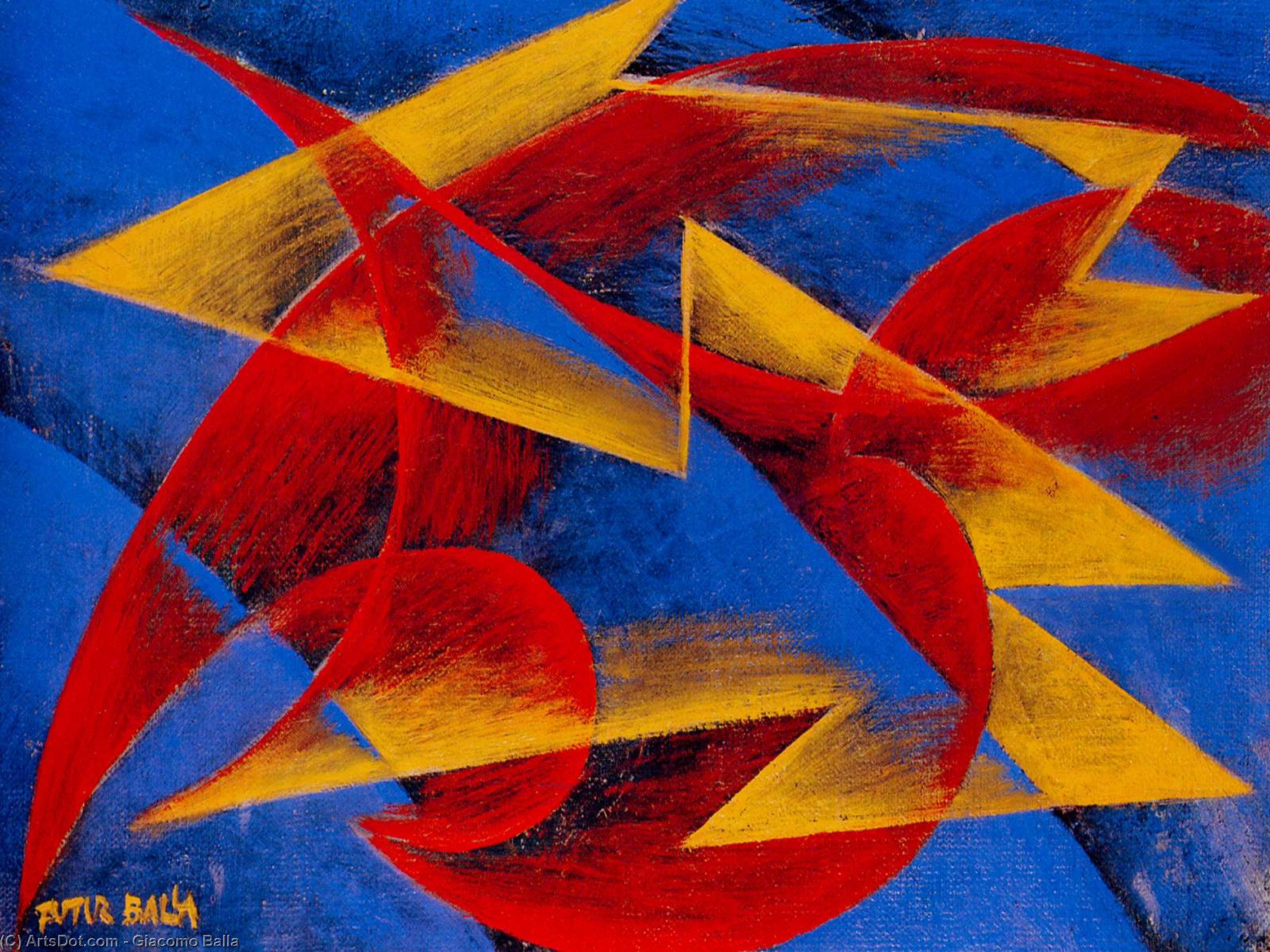 Wikioo.org - สารานุกรมวิจิตรศิลป์ - จิตรกรรม Giacomo Balla - Line of speed