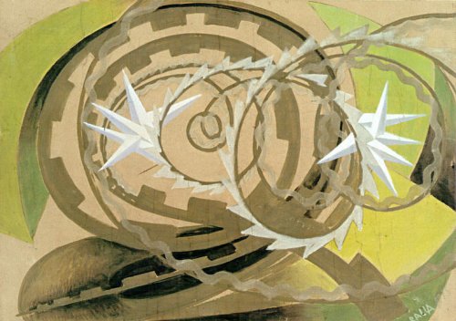 Wikioo.org - สารานุกรมวิจิตรศิลป์ - จิตรกรรม Giacomo Balla - Shape and Noise of Motorcyclist