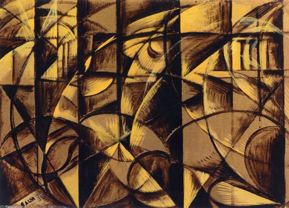 Wikioo.org - The Encyclopedia of Fine Arts - Painting, Artwork by Giacomo Balla - The Speed of an Autumobile