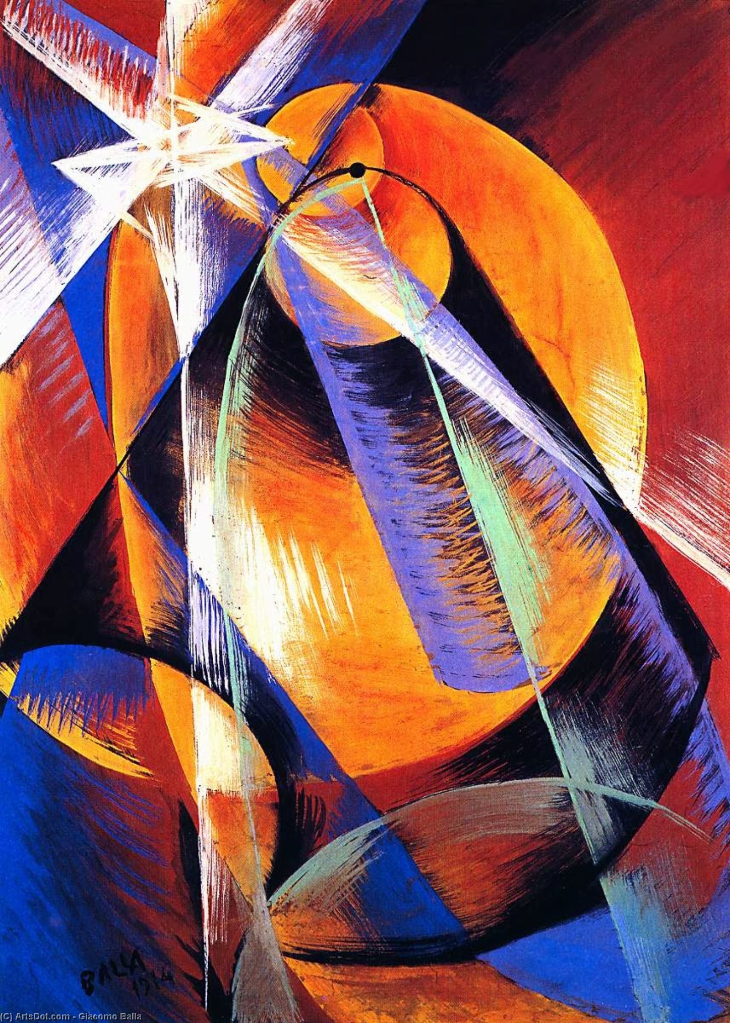 Wikioo.org - The Encyclopedia of Fine Arts - Painting, Artwork by Giacomo Balla - Planet Mercury passing in front of the Sun