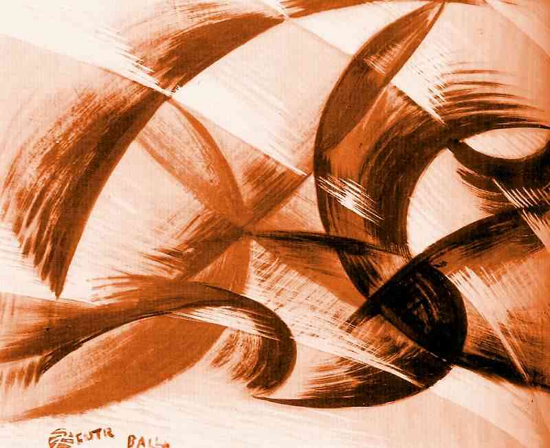 Wikoo.org - موسوعة الفنون الجميلة - اللوحة، العمل الفني Giacomo Balla - Synthesis of movement