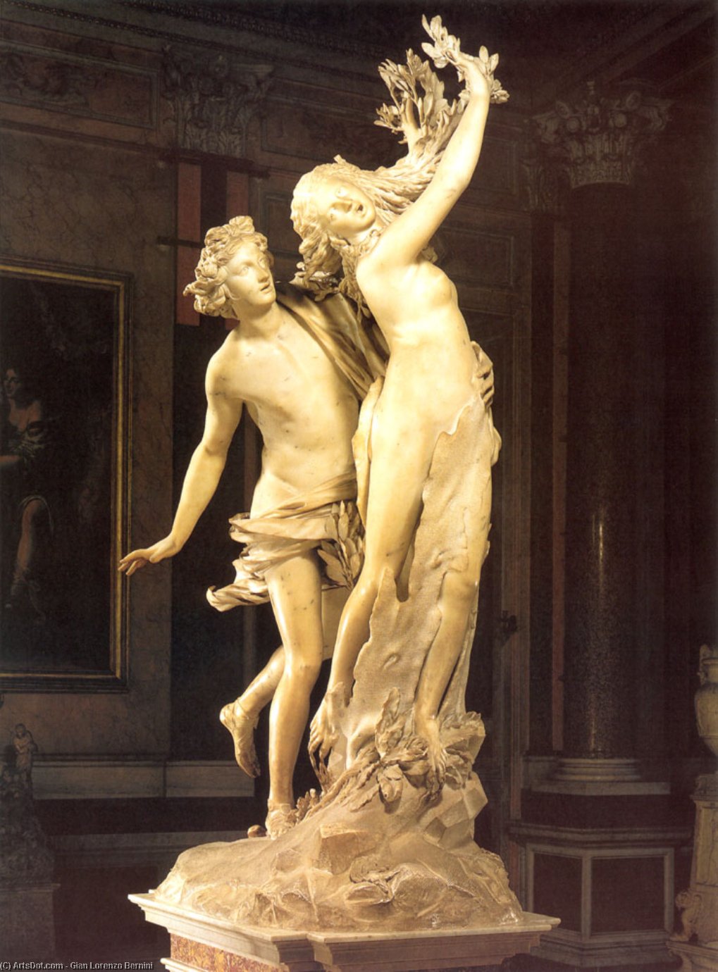 Wikioo.org - The Encyclopedia of Fine Arts - Painting, Artwork by Gian Lorenzo Bernini - Apollo and Daphne