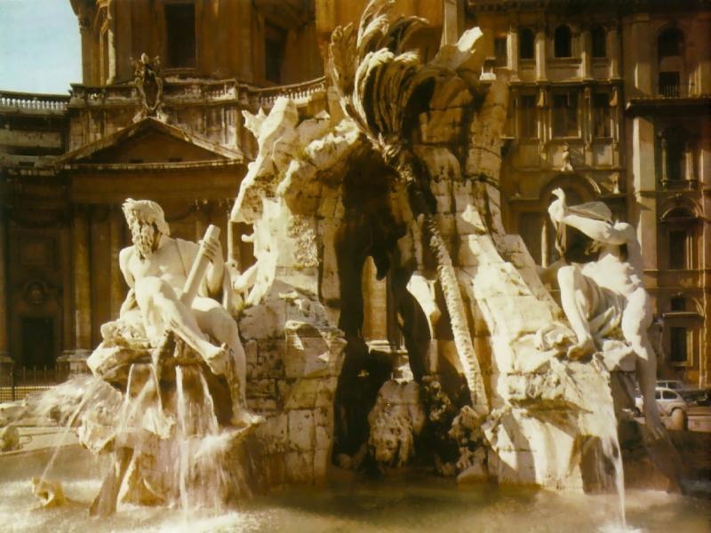 WikiOO.org - Encyclopedia of Fine Arts - Lukisan, Artwork Gian Lorenzo Bernini - The Four Rivers Fountain