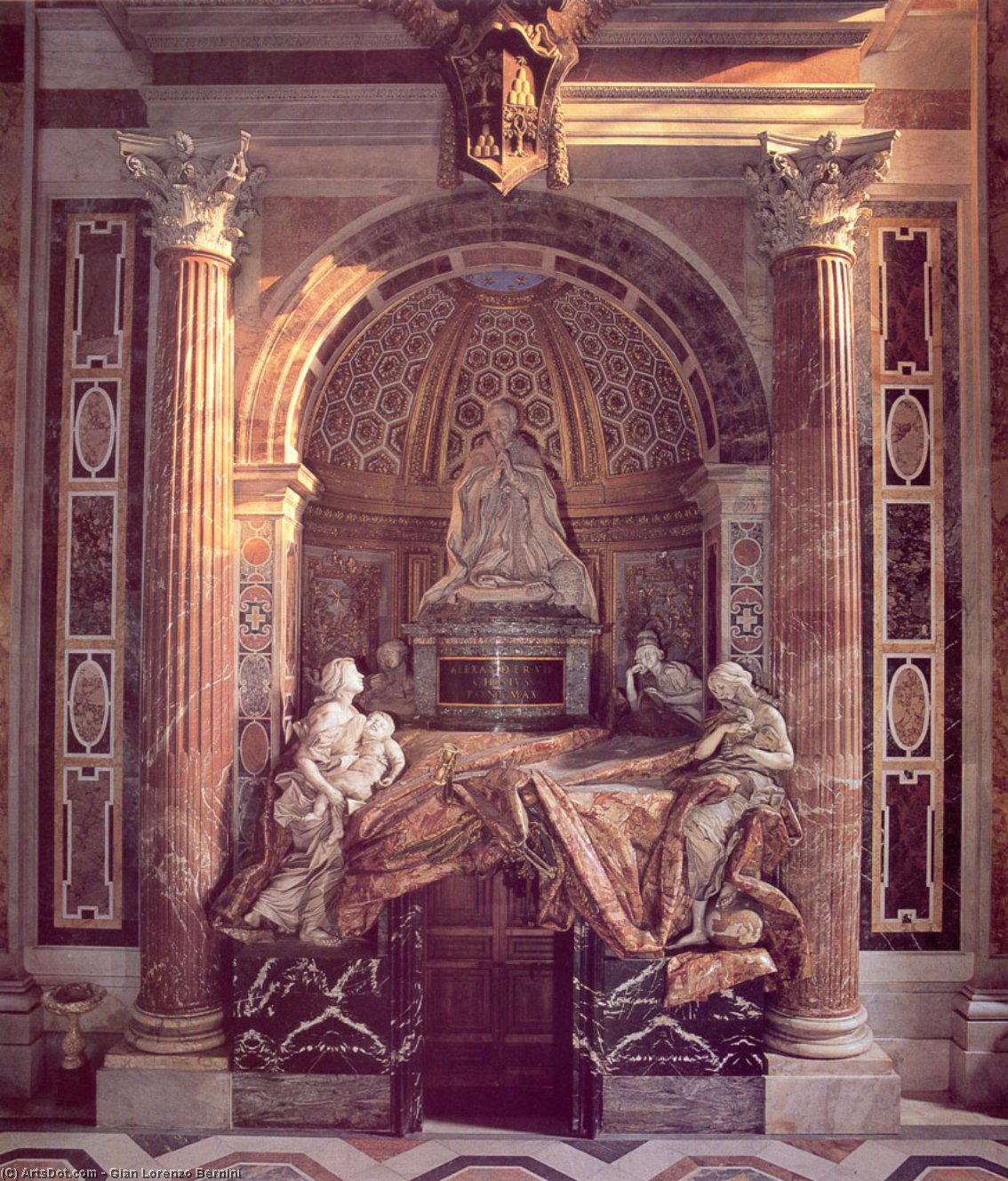 Wikioo.org – L'Enciclopedia delle Belle Arti - Pittura, Opere di Gian Lorenzo Bernini - tomba di papa alexander VII