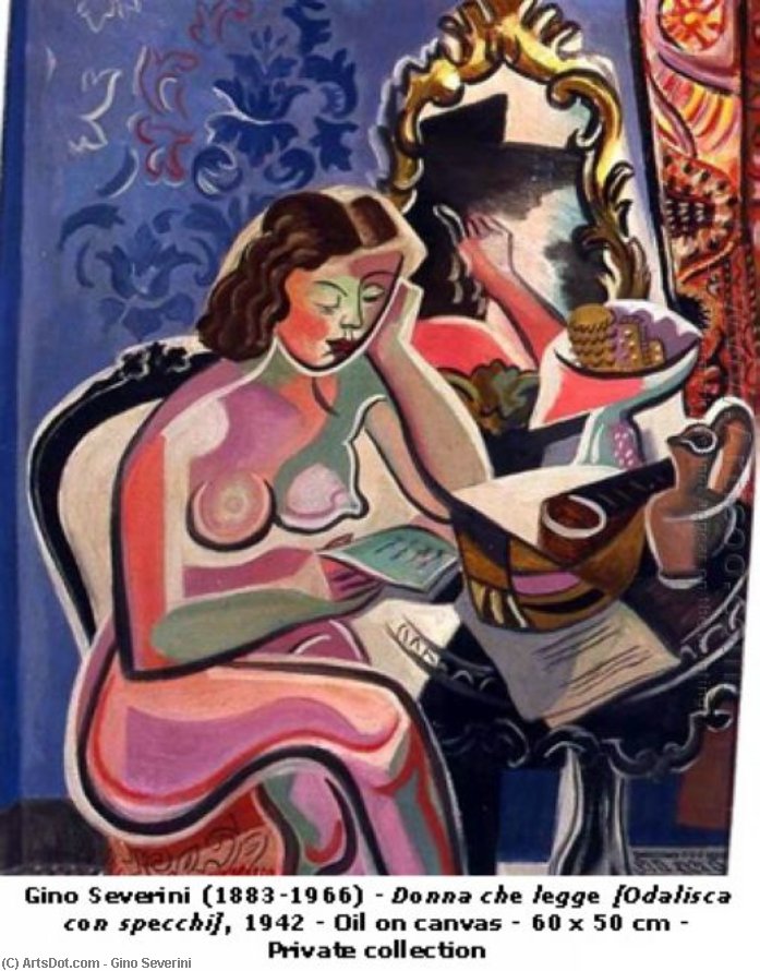 WikiOO.org - Enciclopedia of Fine Arts - Pictura, lucrări de artă Gino Severini - Odalisque with Mirrors