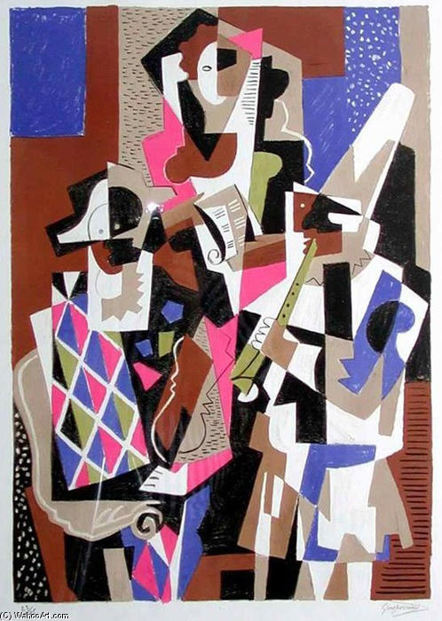 Wikioo.org - The Encyclopedia of Fine Arts - Painting, Artwork by Gino Severini - The musicians
