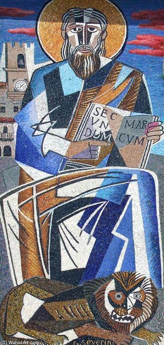 Wikioo.org - The Encyclopedia of Fine Arts - Painting, Artwork by Gino Severini - Mosaic at the Church of St. Mark, Cortona, Italy