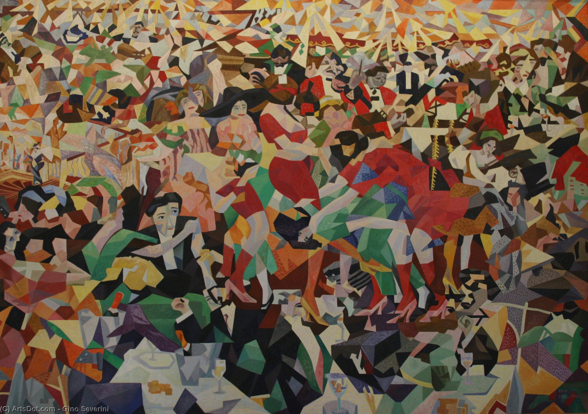 Wikioo.org - The Encyclopedia of Fine Arts - Painting, Artwork by Gino Severini - The Pan Pan at the Monico