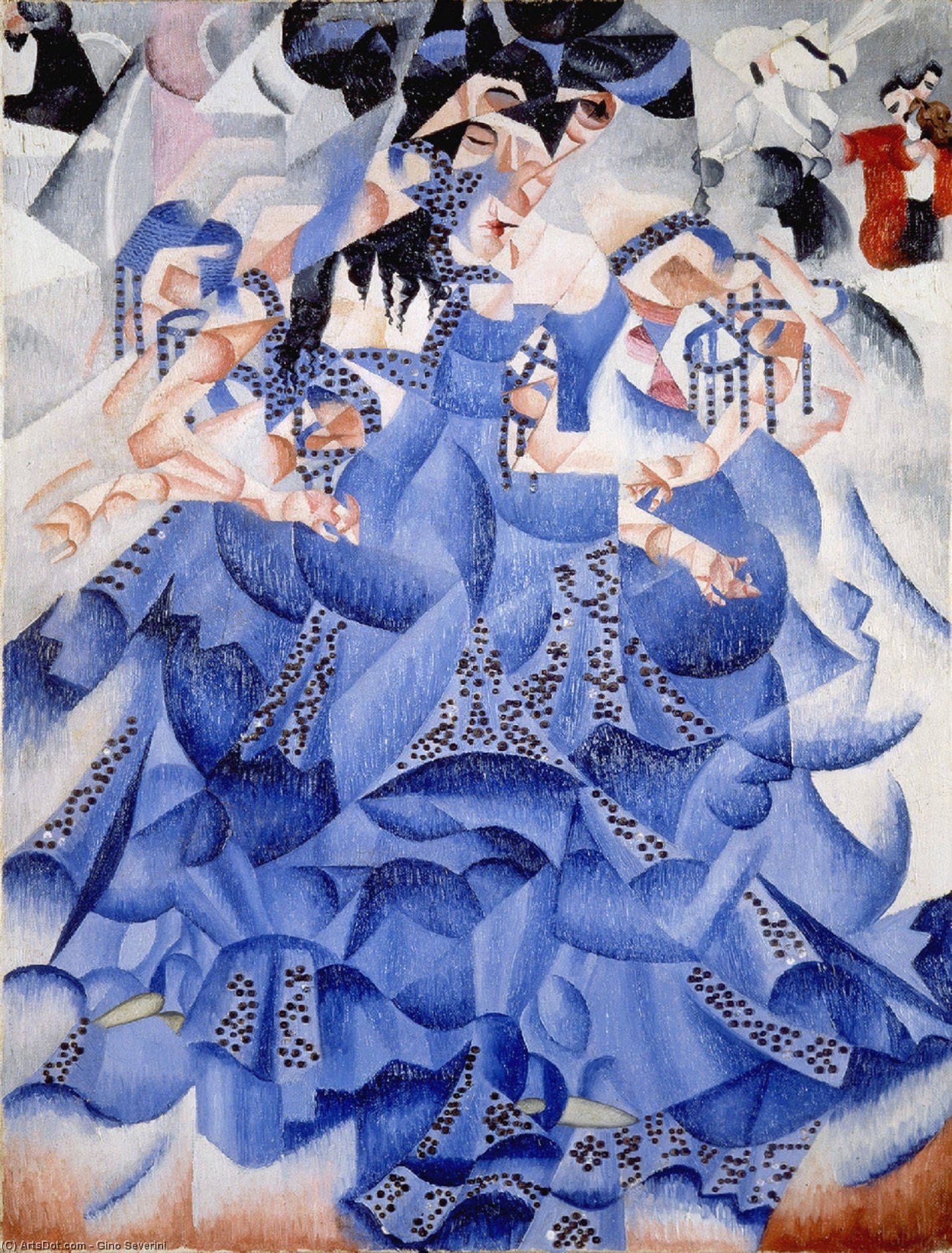 Wikoo.org - موسوعة الفنون الجميلة - اللوحة، العمل الفني Gino Severini - Ballerina in Blue