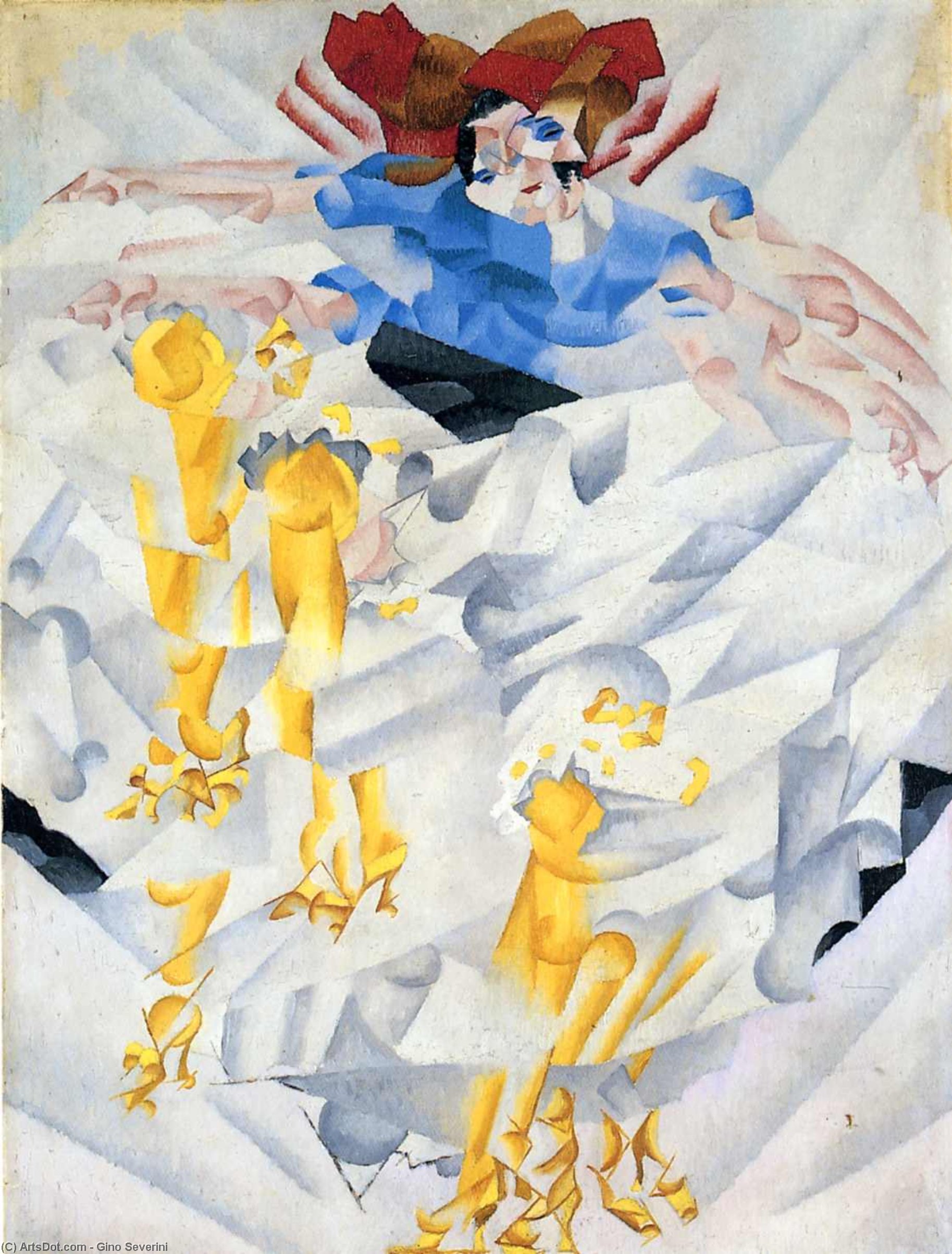 Wikioo.org - The Encyclopedia of Fine Arts - Painting, Artwork by Gino Severini - Dynamism of a dancer