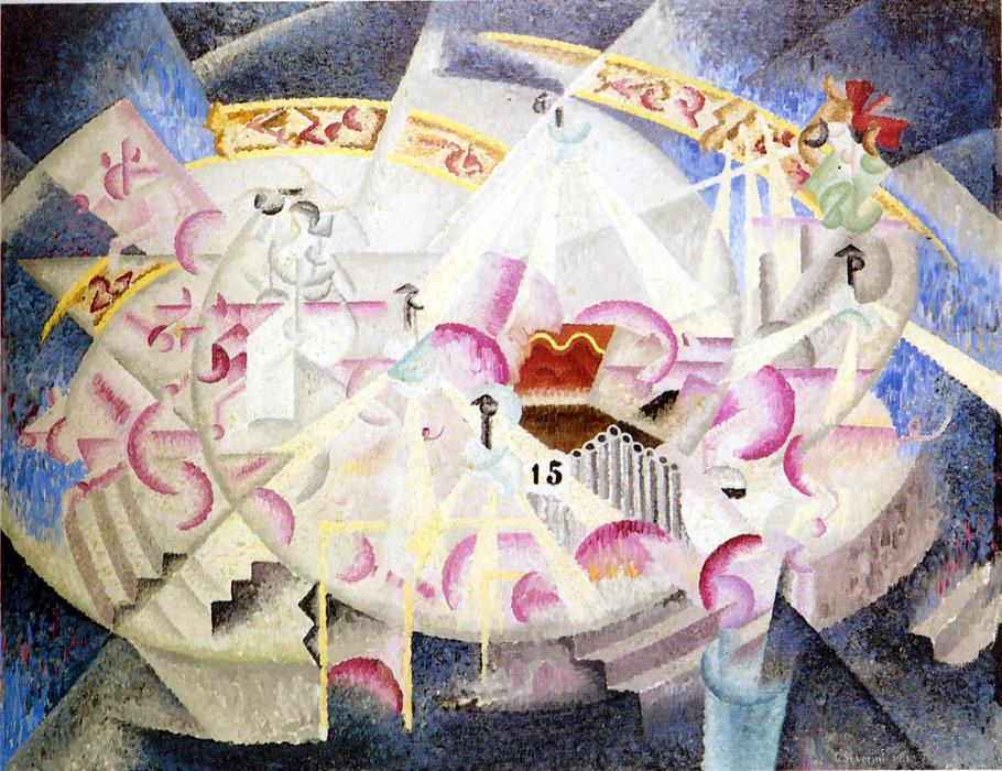 Wikioo.org - The Encyclopedia of Fine Arts - Painting, Artwork by Gino Severini - Festival in Montmartre