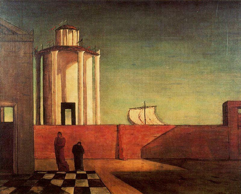 WikiOO.org - Encyclopedia of Fine Arts - Festés, Grafika Giorgio De Chirico - The Enigma of the Arrival and the Afternoon