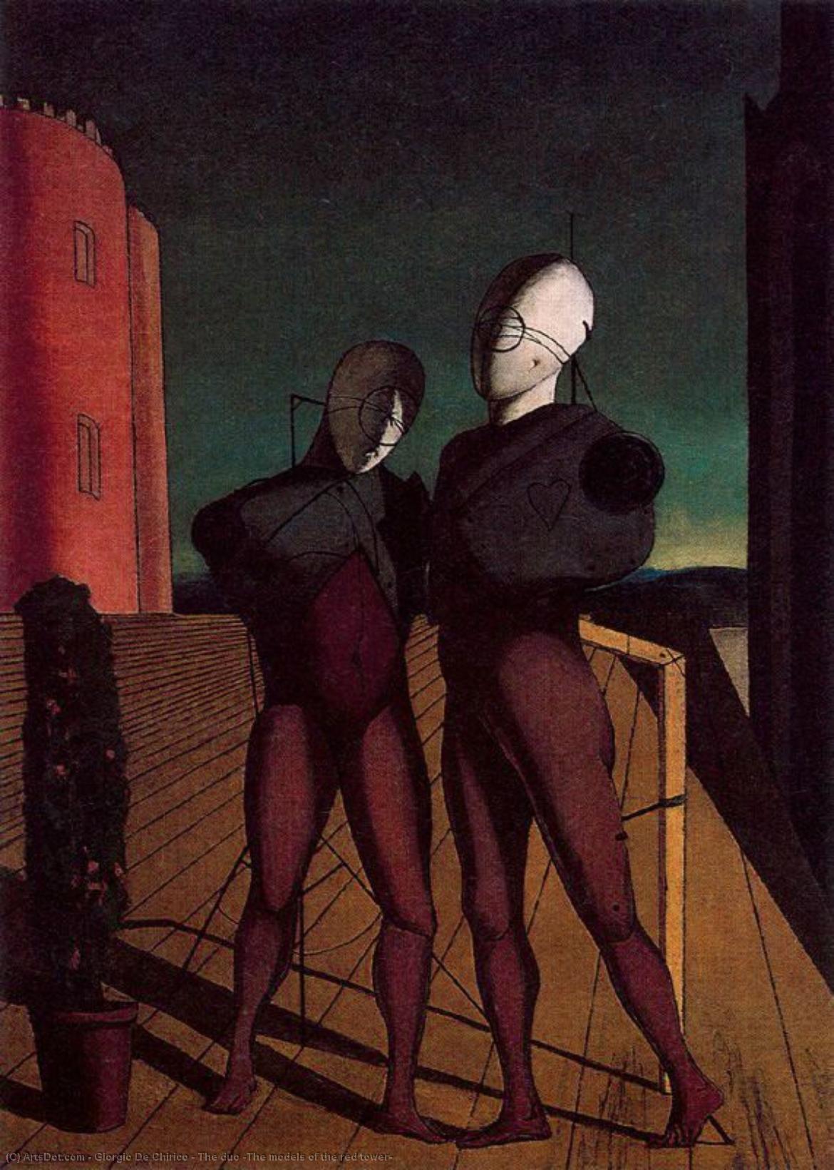 WikiOO.org - Encyclopedia of Fine Arts - Lukisan, Artwork Giorgio De Chirico - The duo (The models of the red tower)