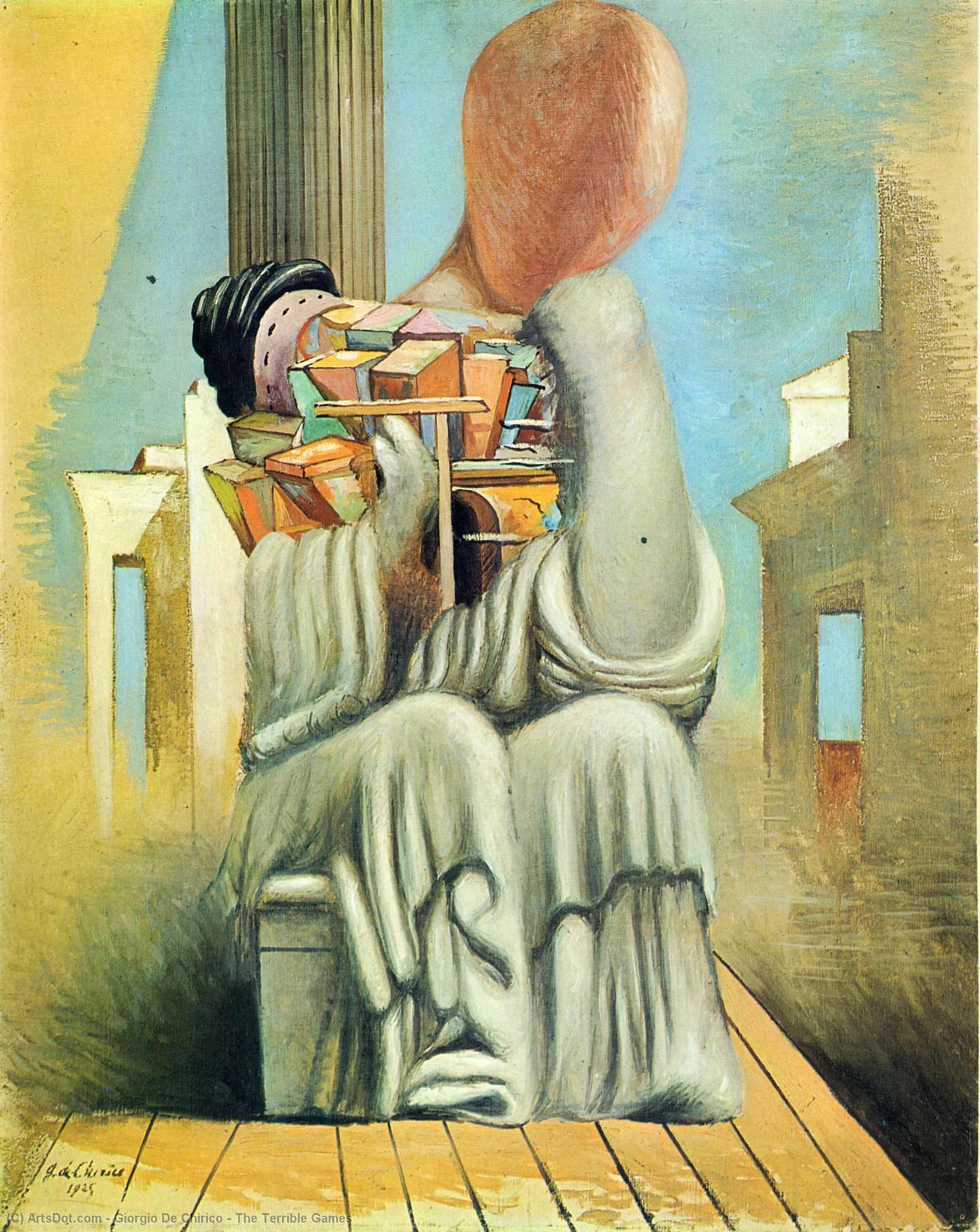 Wikioo.org - The Encyclopedia of Fine Arts - Painting, Artwork by Giorgio De Chirico - The Terrible Games