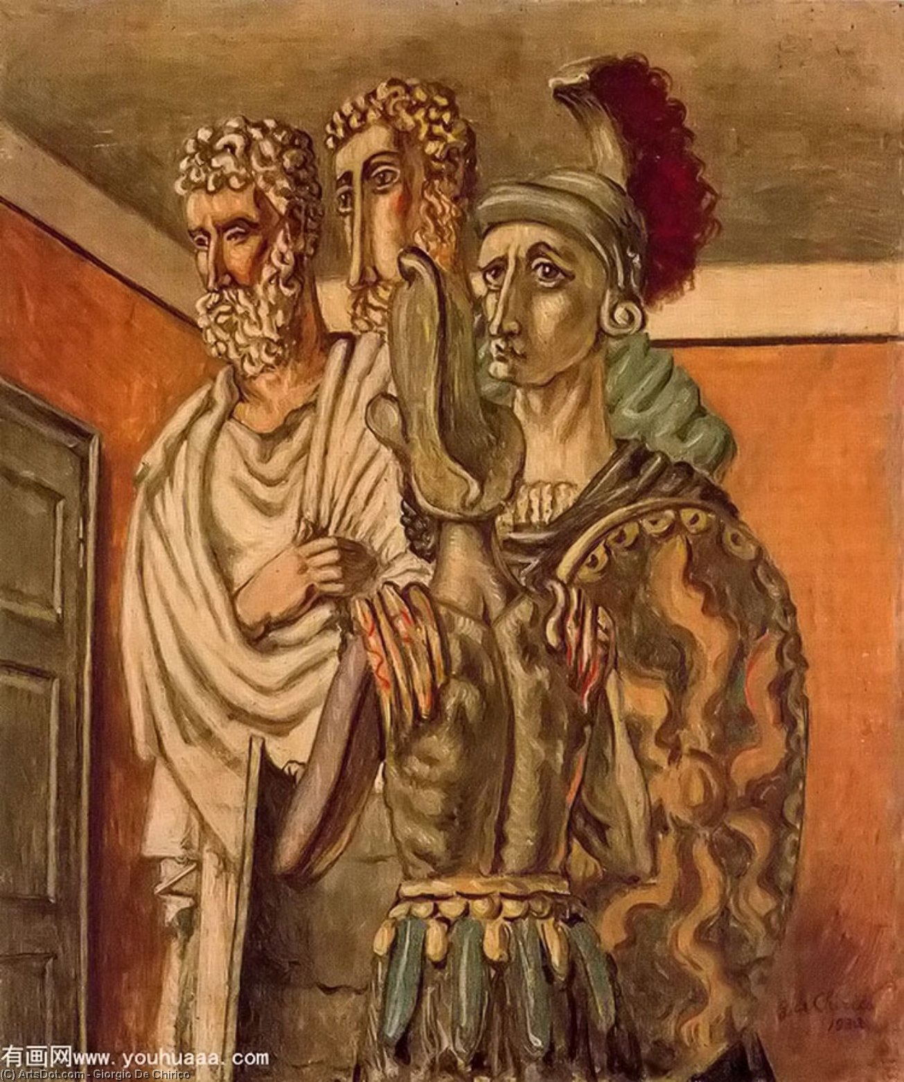 WikiOO.org - Encyclopedia of Fine Arts - Maľba, Artwork Giorgio De Chirico - Gladiators