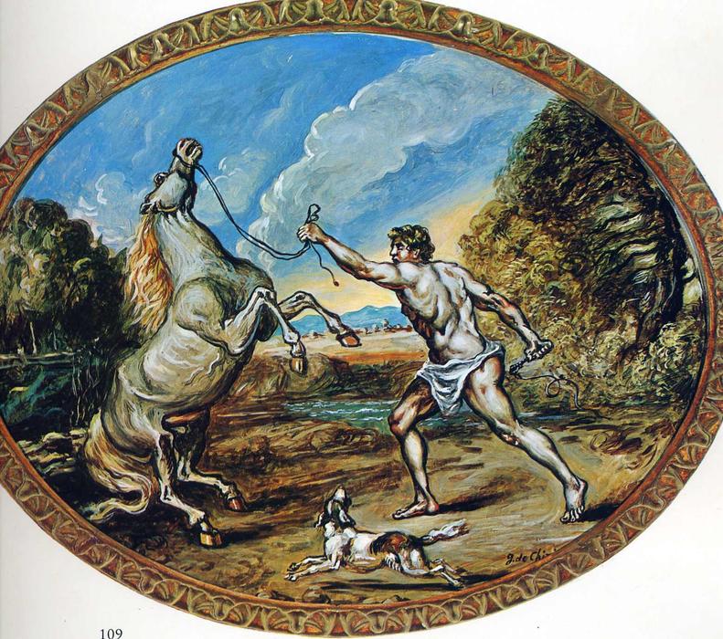 WikiOO.org - Енциклопедия за изящни изкуства - Живопис, Произведения на изкуството Giorgio De Chirico - Castor and his horse