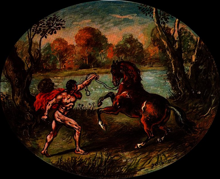WikiOO.org - Енциклопедия за изящни изкуства - Живопис, Произведения на изкуството Giorgio De Chirico - Dioscuri with horse