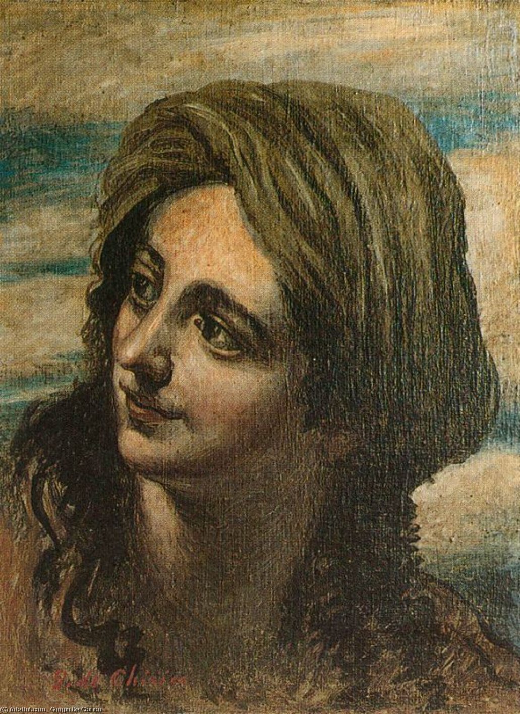 WikiOO.org - Енциклопедия за изящни изкуства - Живопис, Произведения на изкуството Giorgio De Chirico - Eastern woman's head