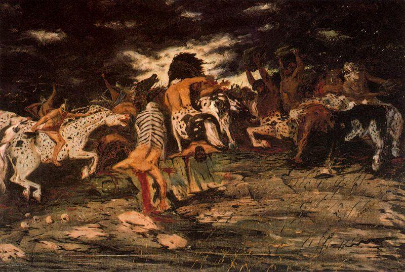 WikiOO.org - Encyclopedia of Fine Arts - Schilderen, Artwork Giorgio De Chirico - The battle of Lapiths and Centaurs