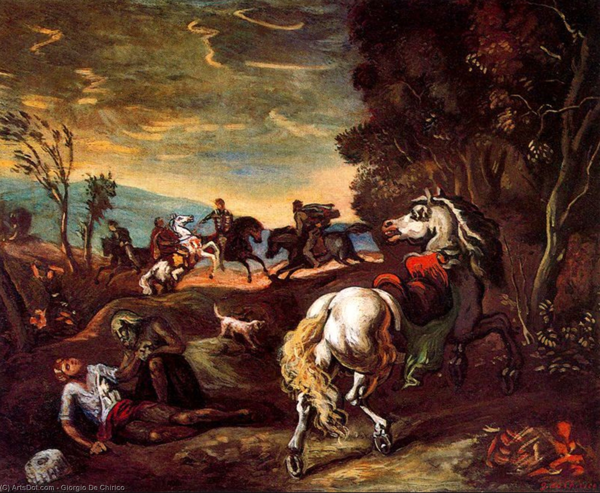Wikioo.org - Die Enzyklopädie bildender Kunst - Malerei, Kunstwerk von Giorgio De Chirico - der pferd hat verschwunden