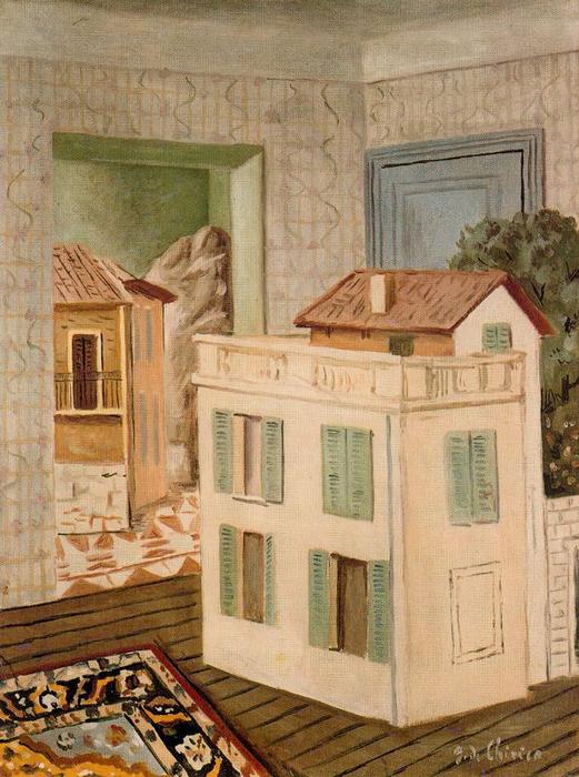 Wikioo.org - The Encyclopedia of Fine Arts - Painting, Artwork by Giorgio De Chirico - The house in the house