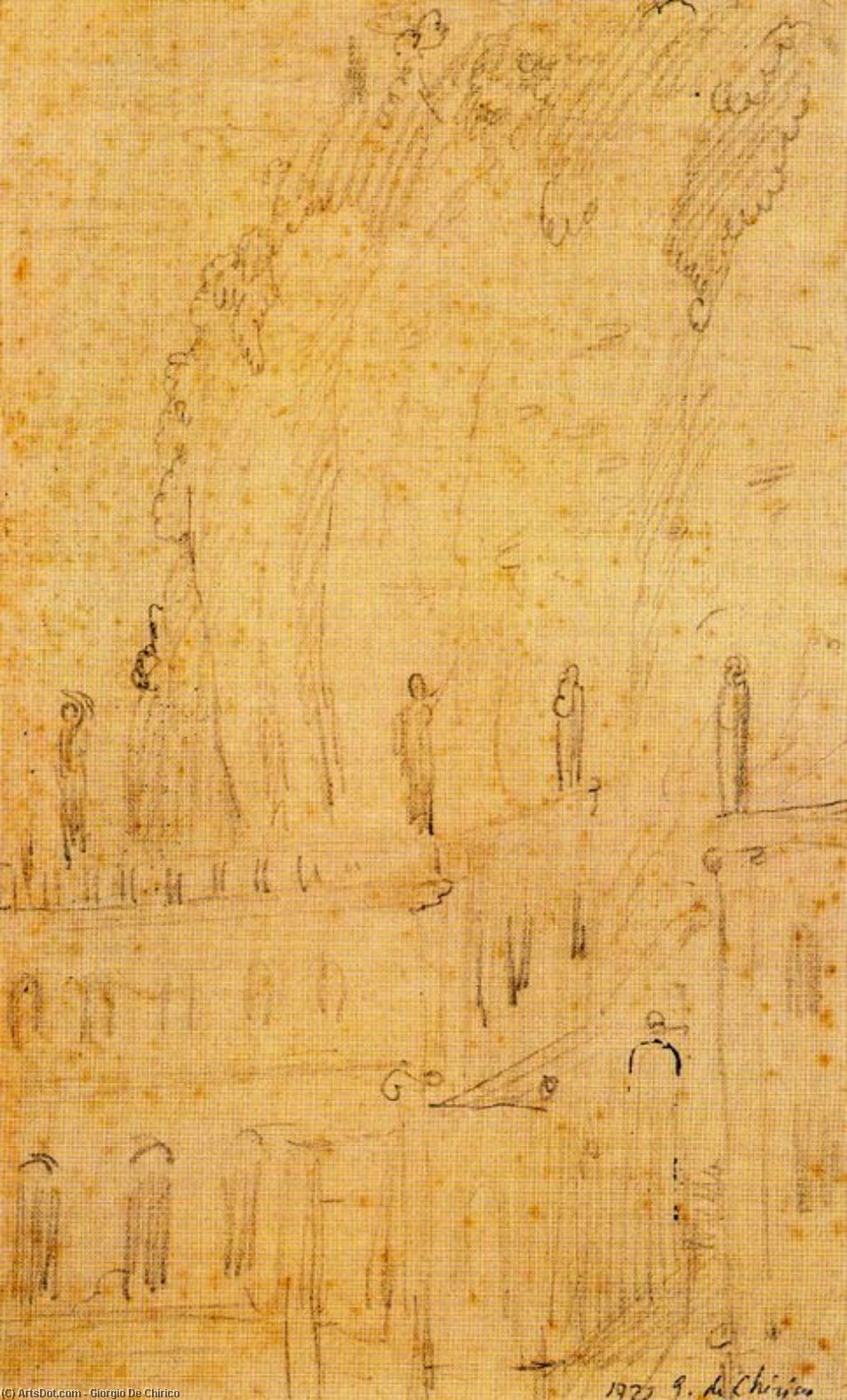 WikiOO.org - Encyclopedia of Fine Arts - Maleri, Artwork Giorgio De Chirico - The Roman villa