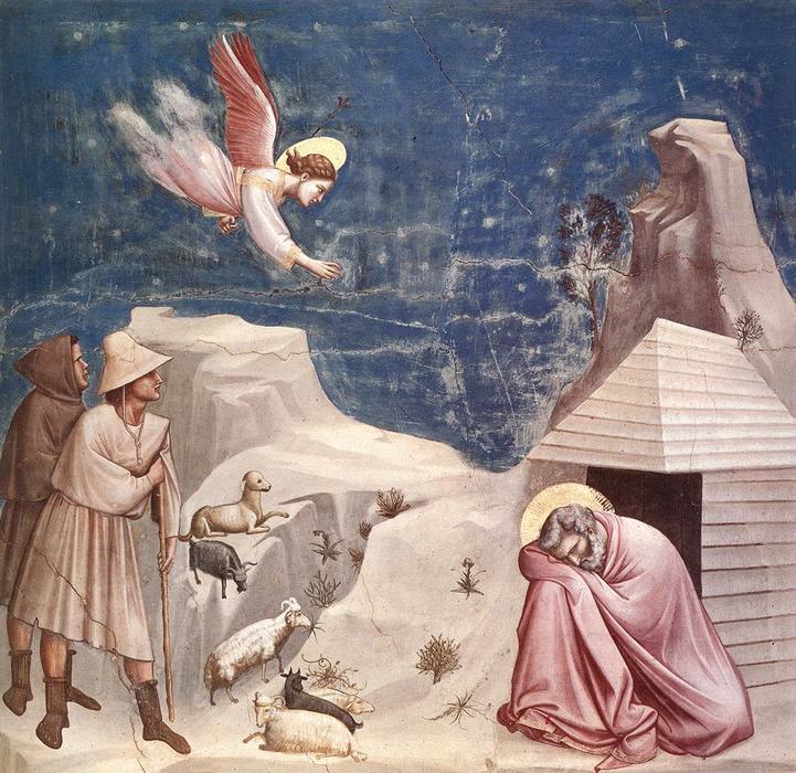 WikiOO.org - 백과 사전 - 회화, 삽화 Giotto Di Bondone - The Dream of Joachim