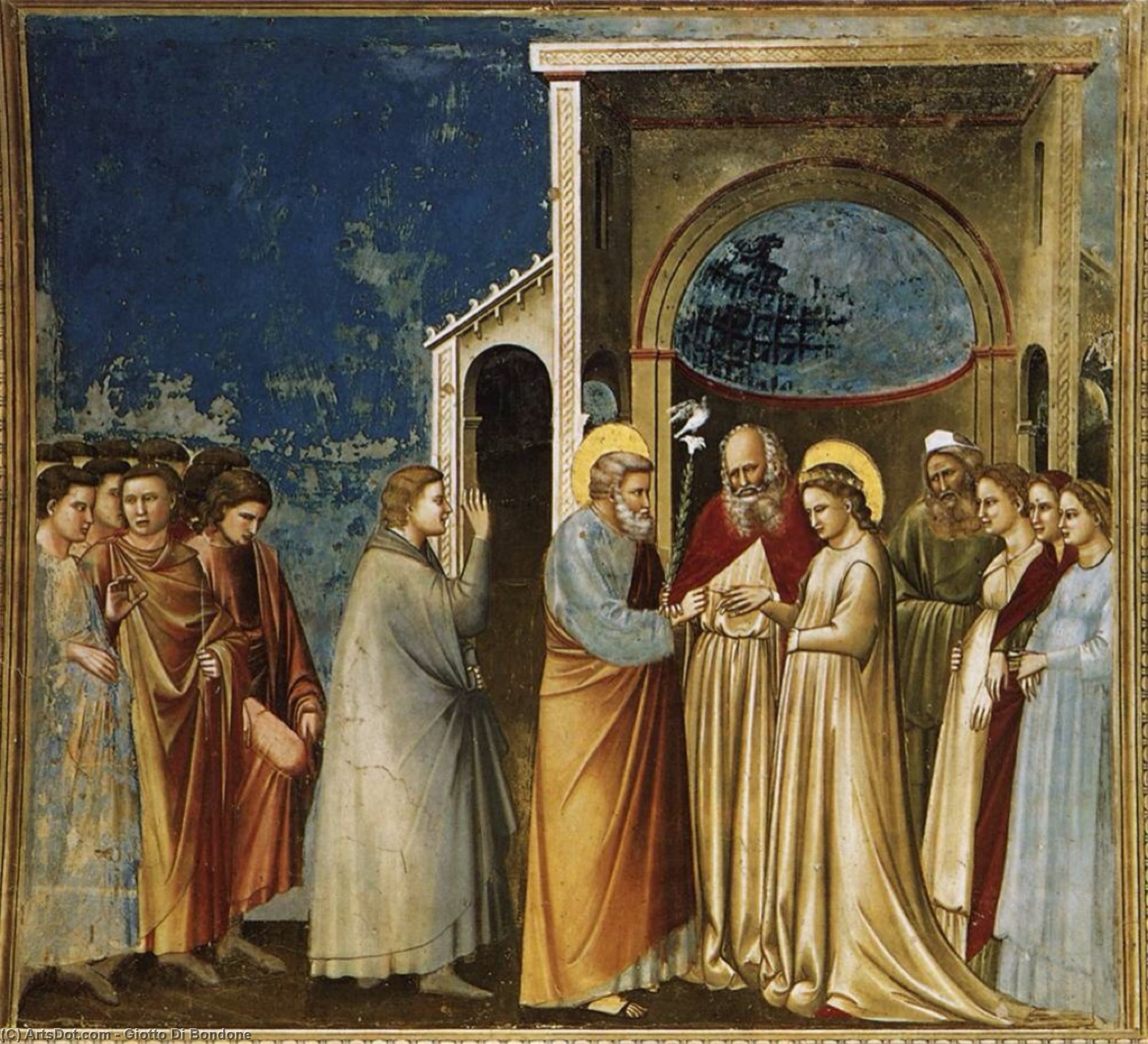 WikiOO.org - Εγκυκλοπαίδεια Καλών Τεχνών - Ζωγραφική, έργα τέχνης Giotto Di Bondone - The Marriage of the Virgin
