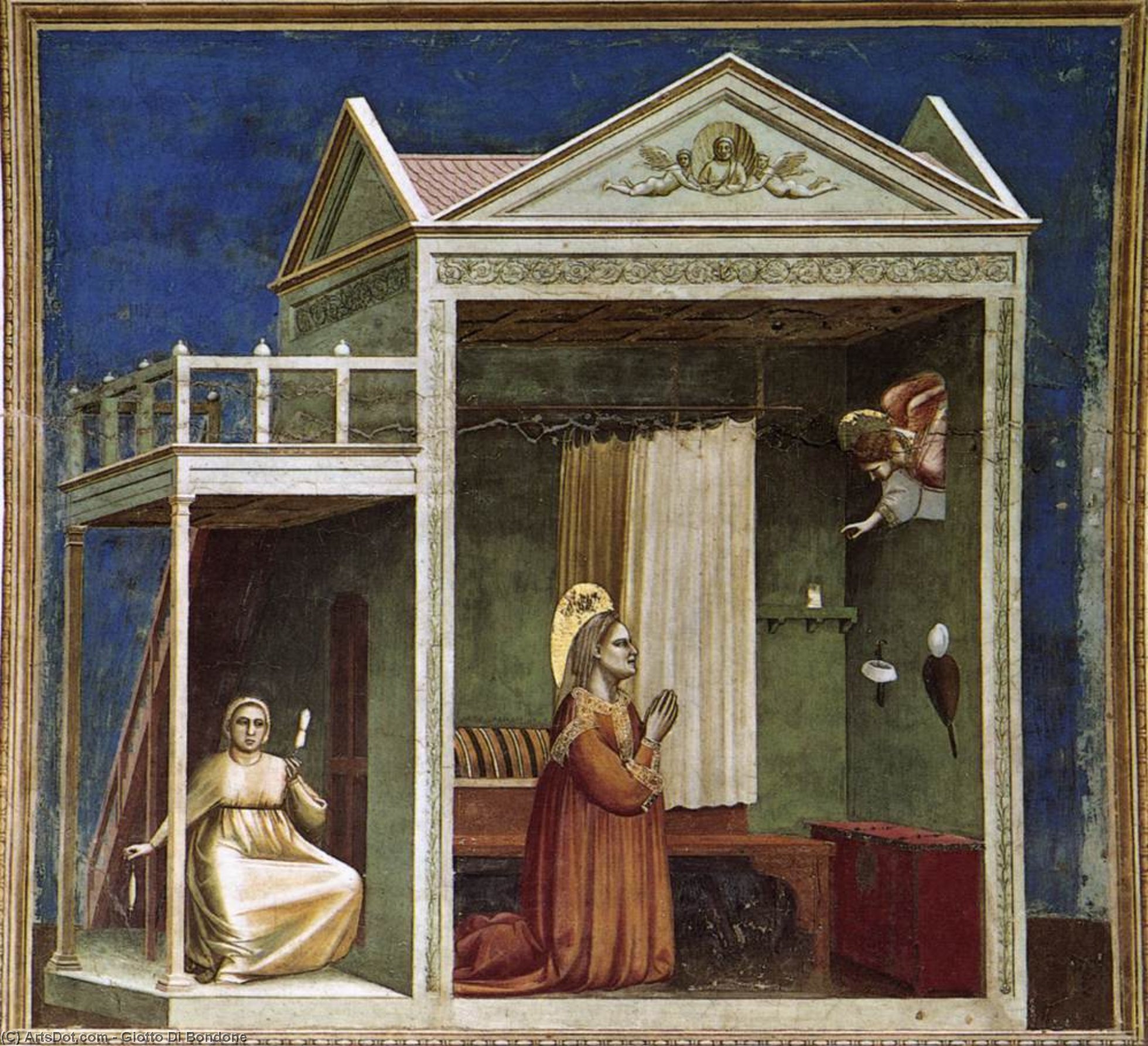 Wikioo.org – L'Enciclopedia delle Belle Arti - Pittura, Opere di Giotto Di Bondone - Annunciazione a Sant Anna